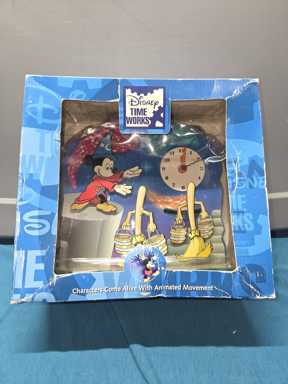 RARE Disney Time Works Vintage Clock Animated Movement Featuring Mickey Mouse